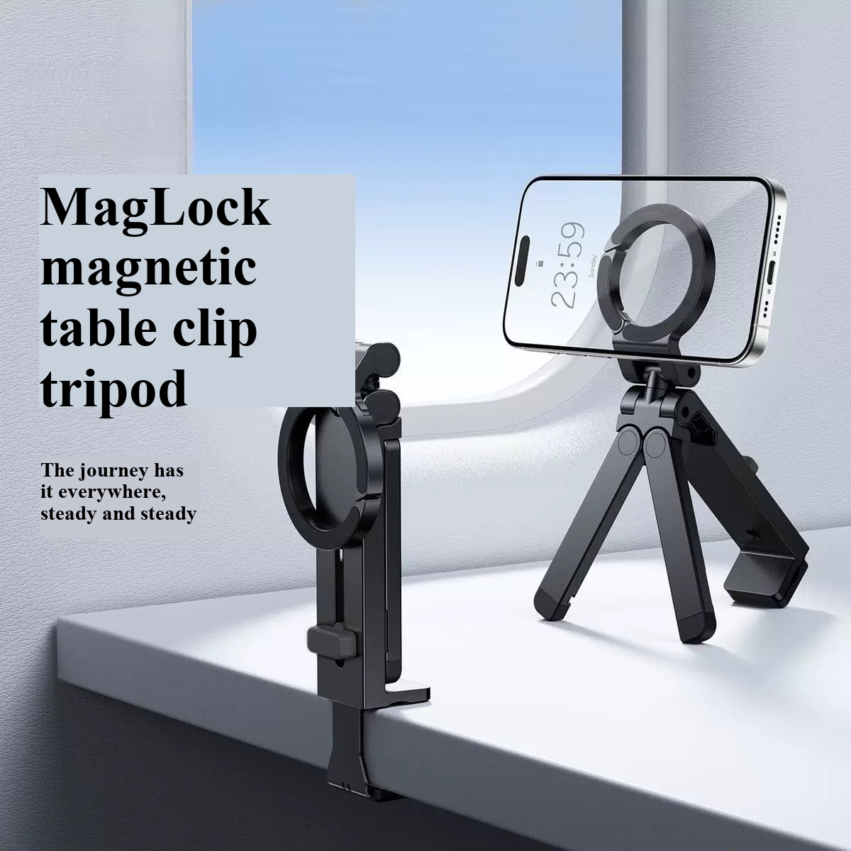 Auto Tracking Tripod - New magnetic phone holder, desktop clip