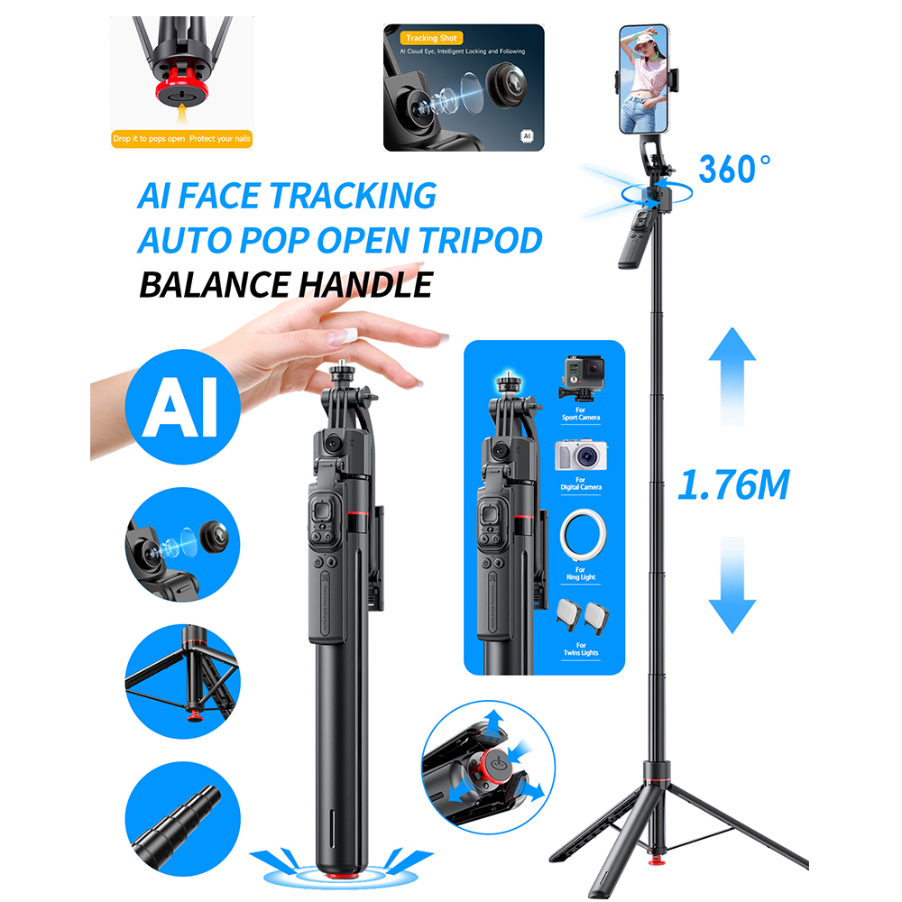 AI Gimbal Tripod Jumping Selfi - Auto Tracking Tripod のレビューと価格